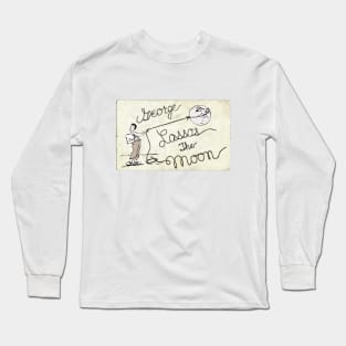 George Lassos The Moon vintage postcard look Long Sleeve T-Shirt